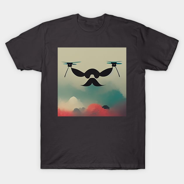 Drone Mustache AI T-Shirt by FPV YOUR WORLD